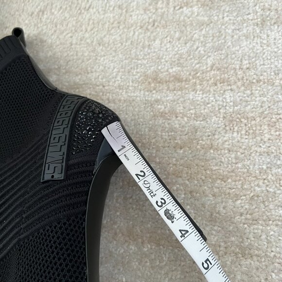 Steve Madden Maxwelle Black Pointed Toe Knit Heeled Booties Boots Shoes 8.5 - Picture 9 of 9